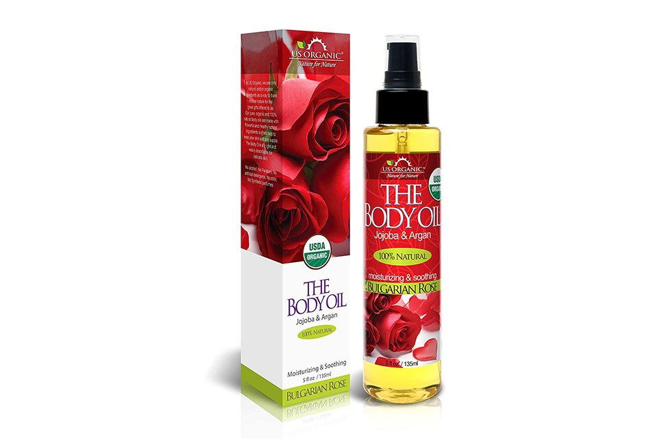 Organic Body Oil Jojoba and Argan Oil Bulgarian Rose