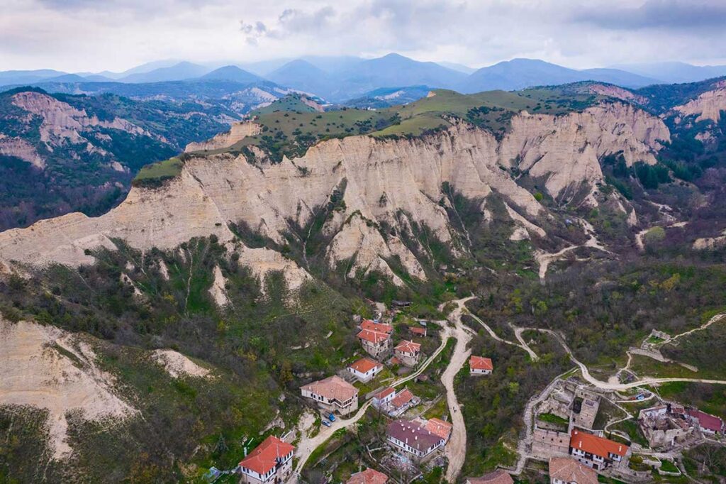 Melnik Earth Pyramids scenic places in Bulgaria
